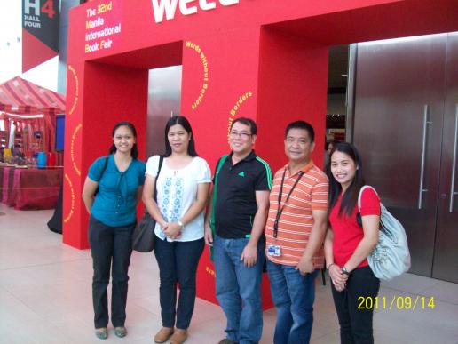 Library Committee members--Dr. Austria, Dr. Joaquico, Mr. Natividad, Ms Galang and Ms. Santos during MIBF week in 2011.
